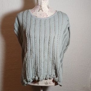 Lucky Brand Green Sleeveless Cable Knit Sweater